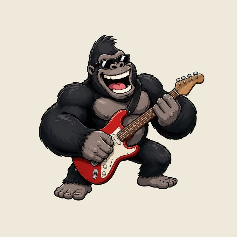 Gorille à la guitare