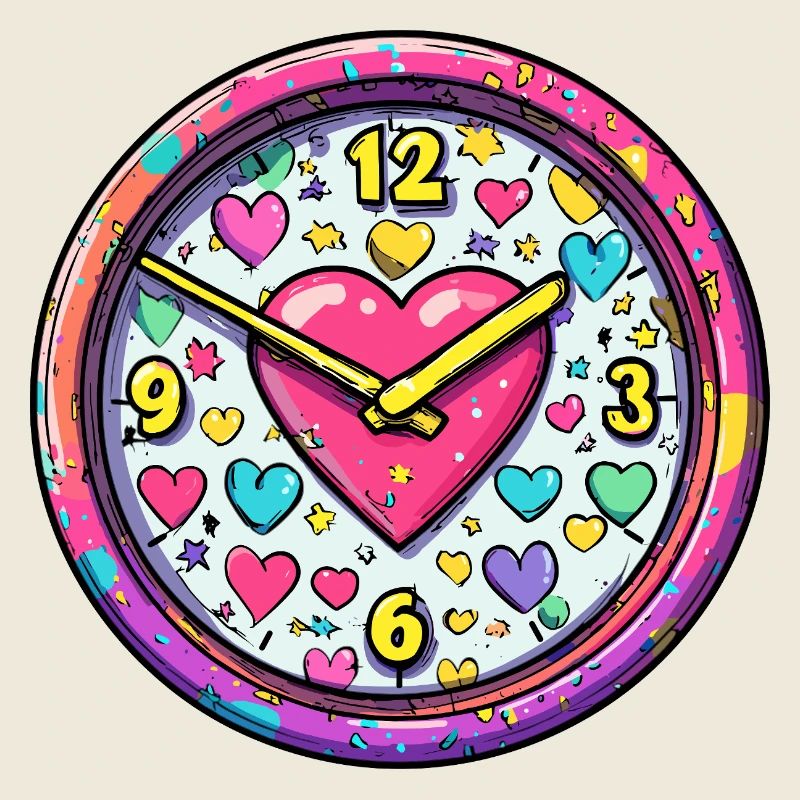 HerzZeit Uhr: Bunte Neonfarben