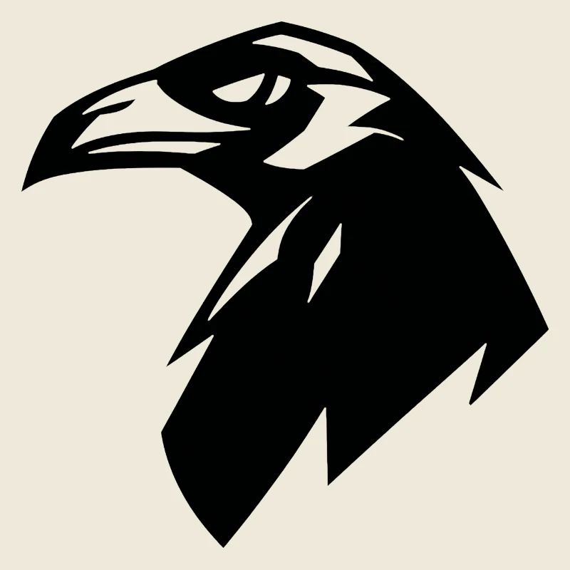 Raven, Simple Silhouette Logo