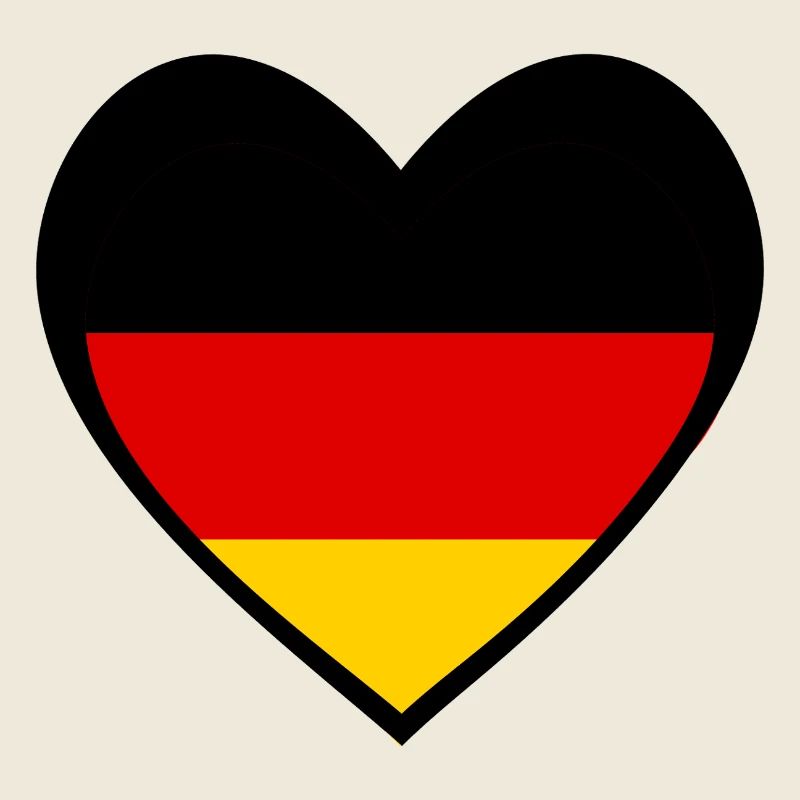 Schwarze Deutschland Herzflagge – Moderner Stil