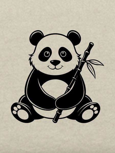 Panda With Bamboo