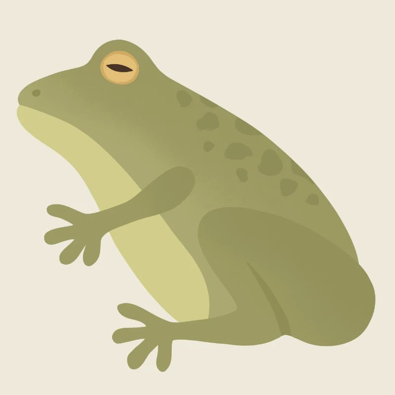 Emerald Frog Silhouette on Earthy Tones