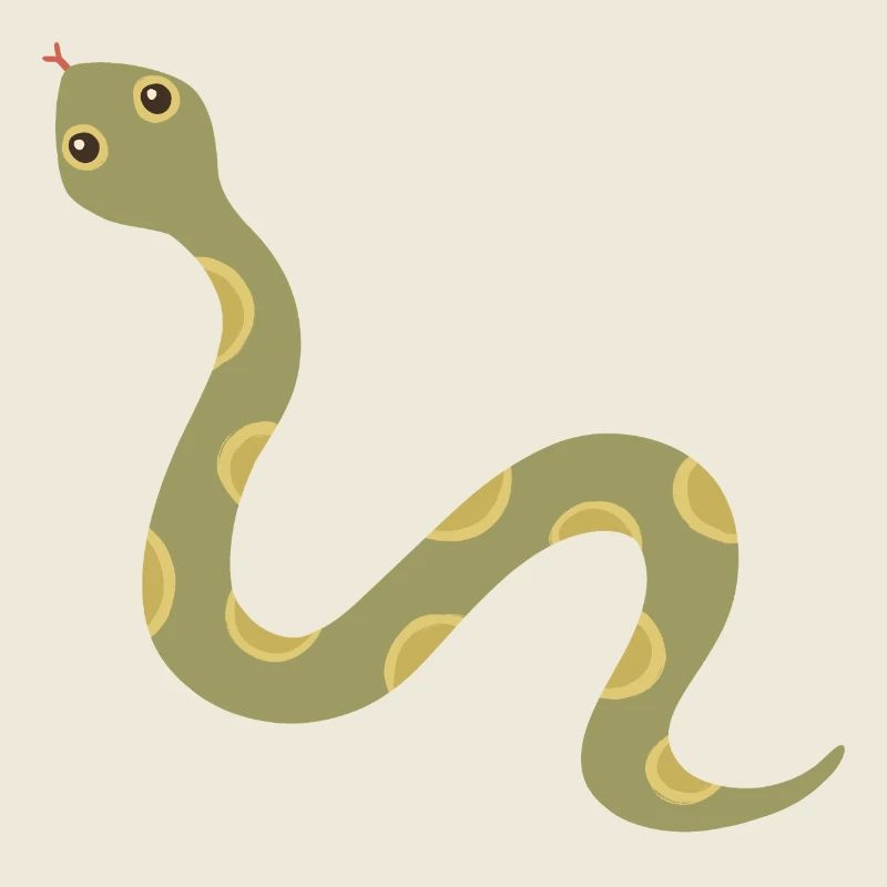 Olive Patterned Snake Illustration