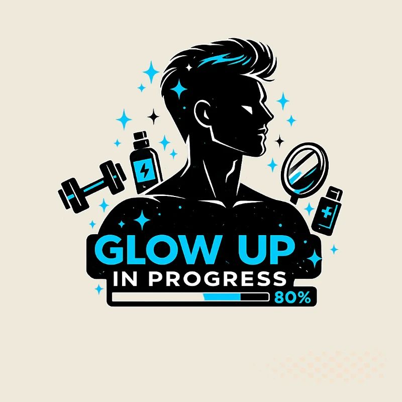 Glow Up Selbstoptimierung Gym Skincare Spruch