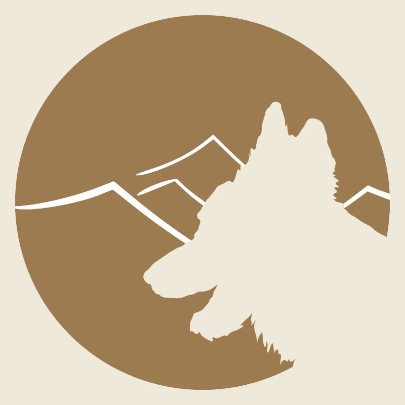 Schäferhund Silhouette im Kreis