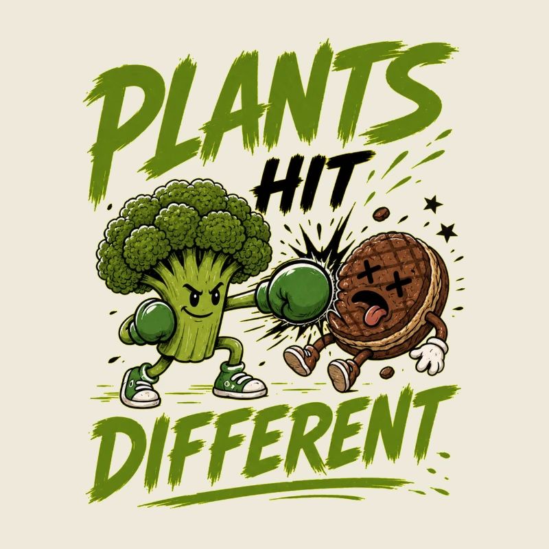 Les plantes touchent différemment - Un design végétarien/végane drôle
