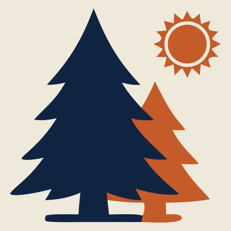 Tannen Wald Sonne Minimalismus