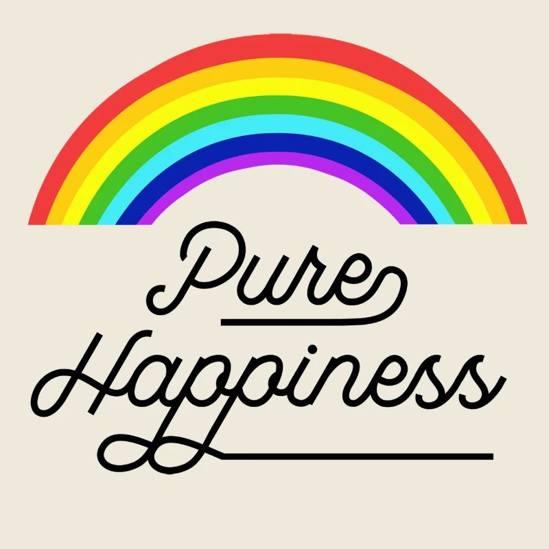Pure Happiness Rainbow Zitat Schwarz