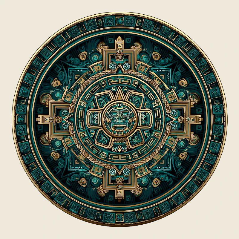 Azteken Sonnenkalender Gold