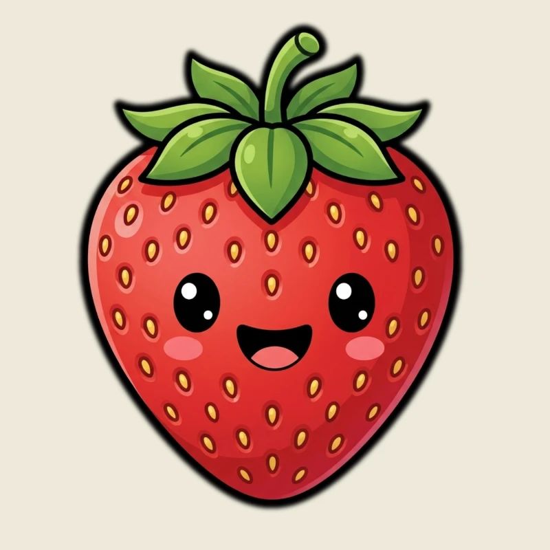 Niedliche Erdbeere - Sommer Frucht Kawaii niedlich