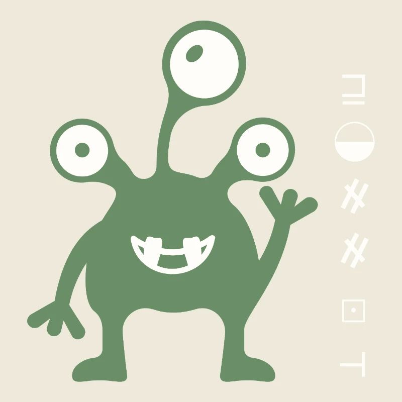 Three-Eyed Green Alien Buddy