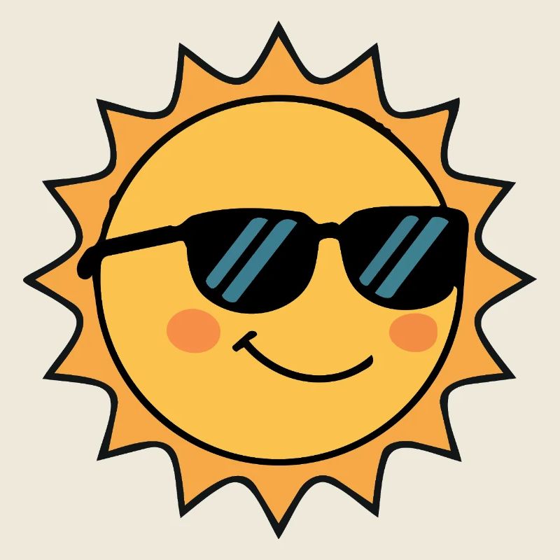 lachende Sonne süßes lächeln mit Sonnenbrille