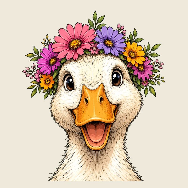 Duck with floral decoration