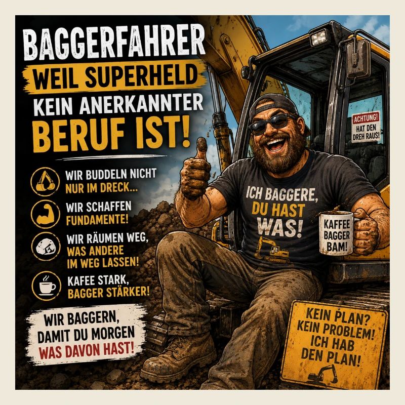 Baggerfahrer Humor Spruchshirt