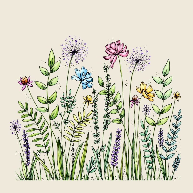 Wildflower Meadow Sketch