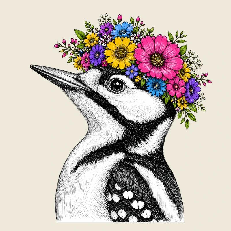 Flower Wreath Bird