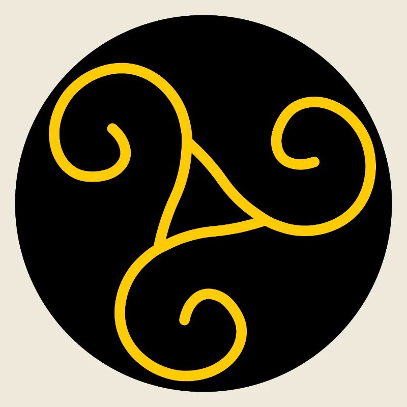 Ornement Triskel Jaune sur Noir