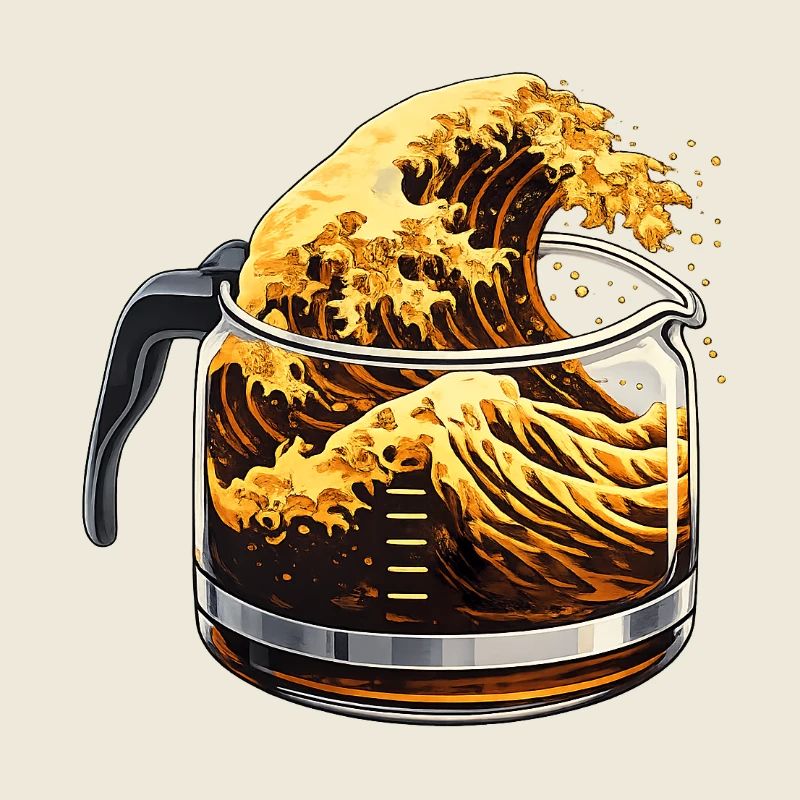 Coffee Lover Wave Kanagawa Funny