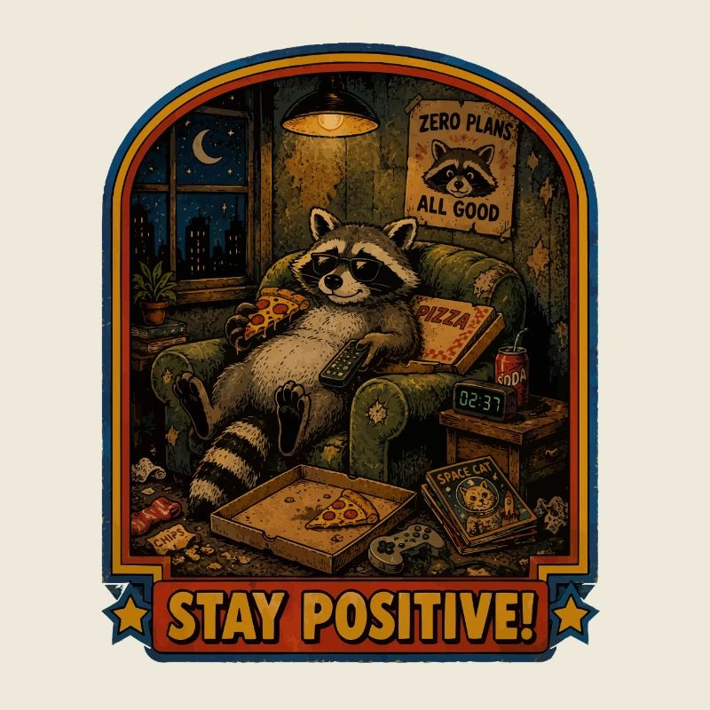 Soirée pizza au raton laveur Reste positif