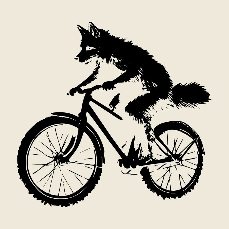 Funny Bicycle Fox