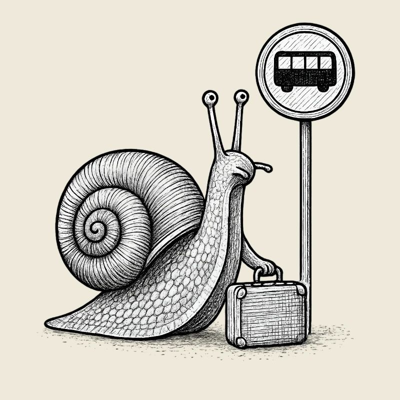 Eine Schnecke auf dem Weg