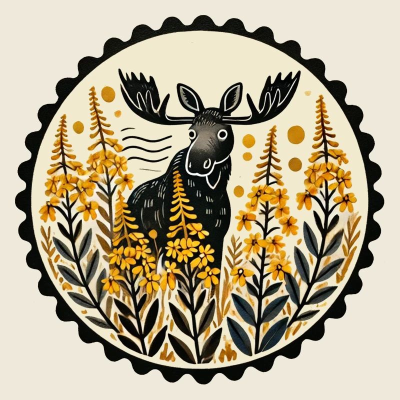 Harvest Moose in Golden Meadow