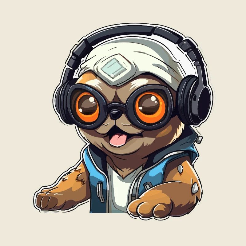 Gamer-Panda mit Headset
