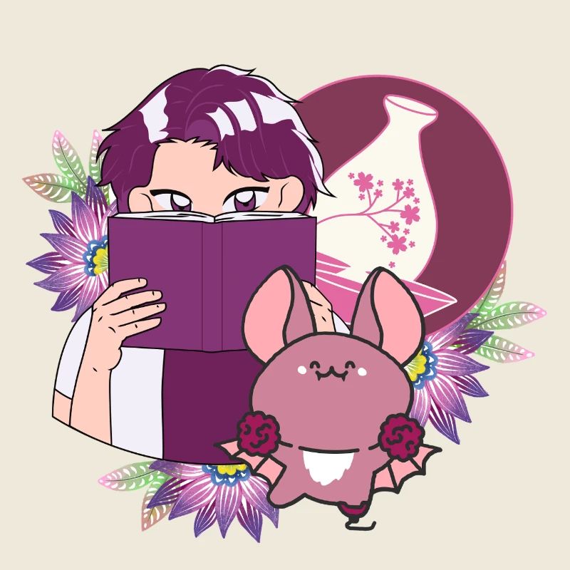 Manga Reader, Sake and Bat with Prosthesis