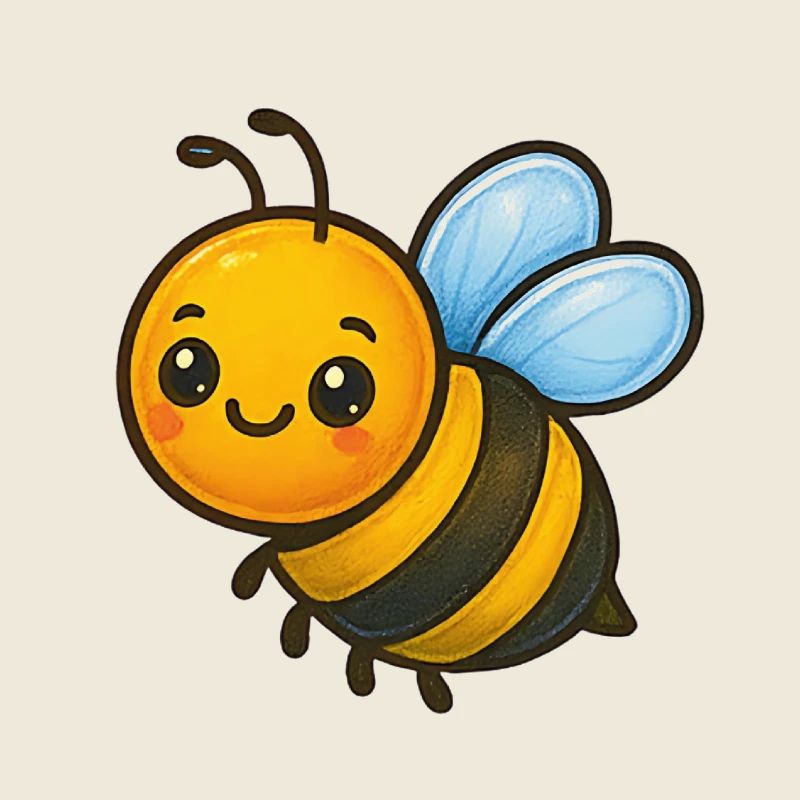 Sunny Bee Cartoon Charm