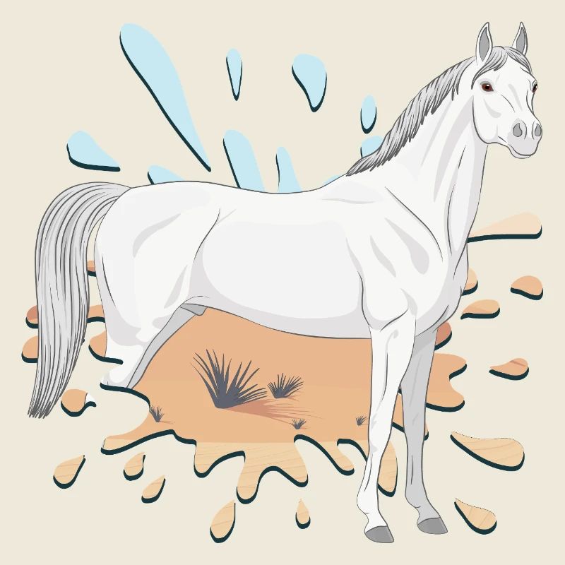 Un cheval Abbayan et un désert dans une tache