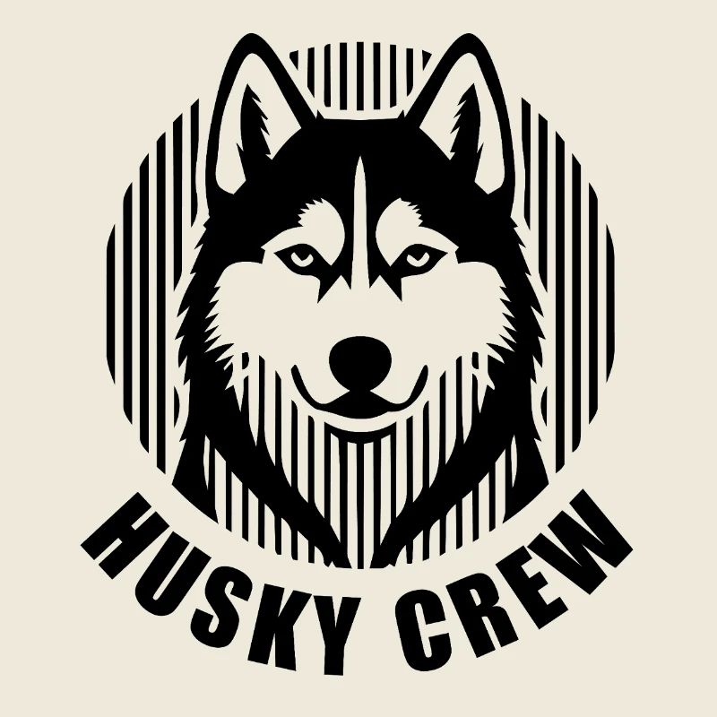 Husky Crew – Minimalist linear silhouette Hund