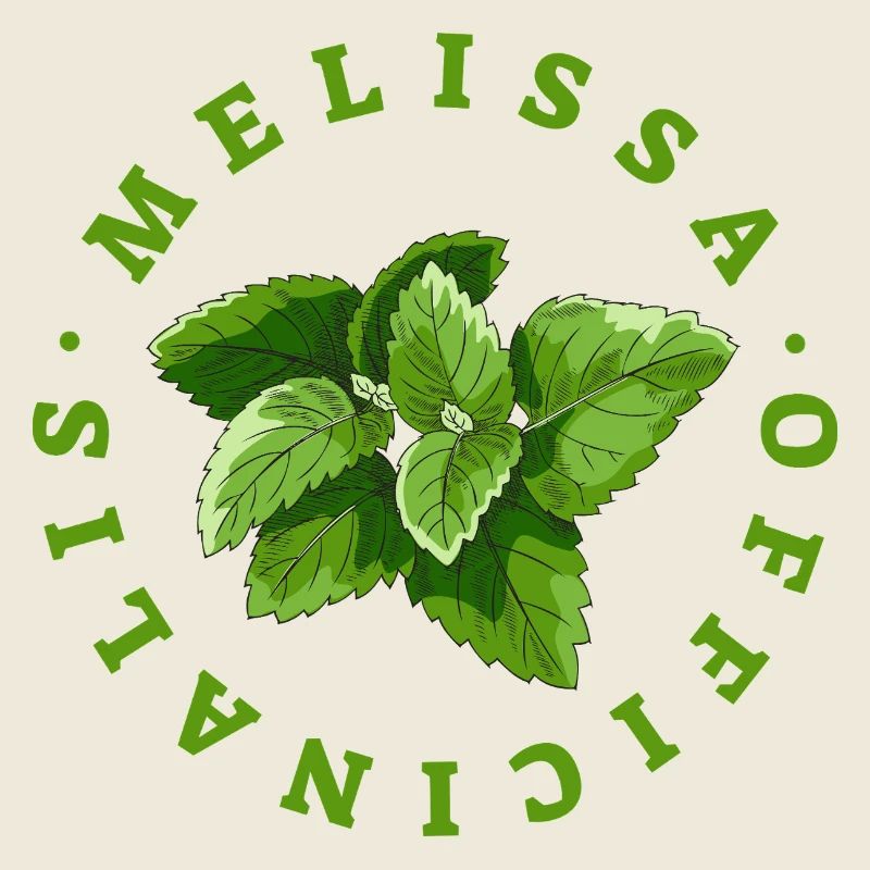 Lemon Balm Leaf Circular Emblem