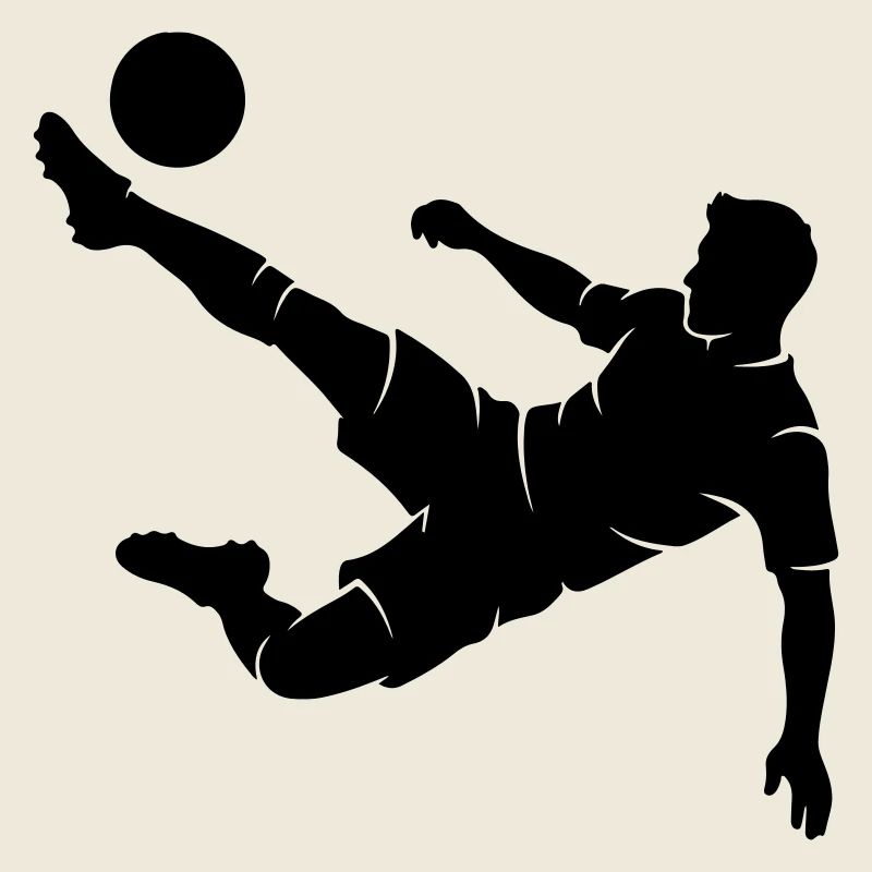 Fussballer Fallrückzieher Silhouette