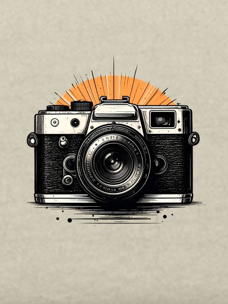Retro Camera Sunburst