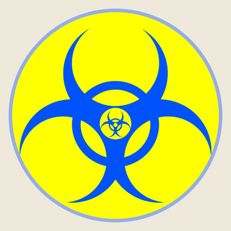 Blason Biohazard bleu électrique