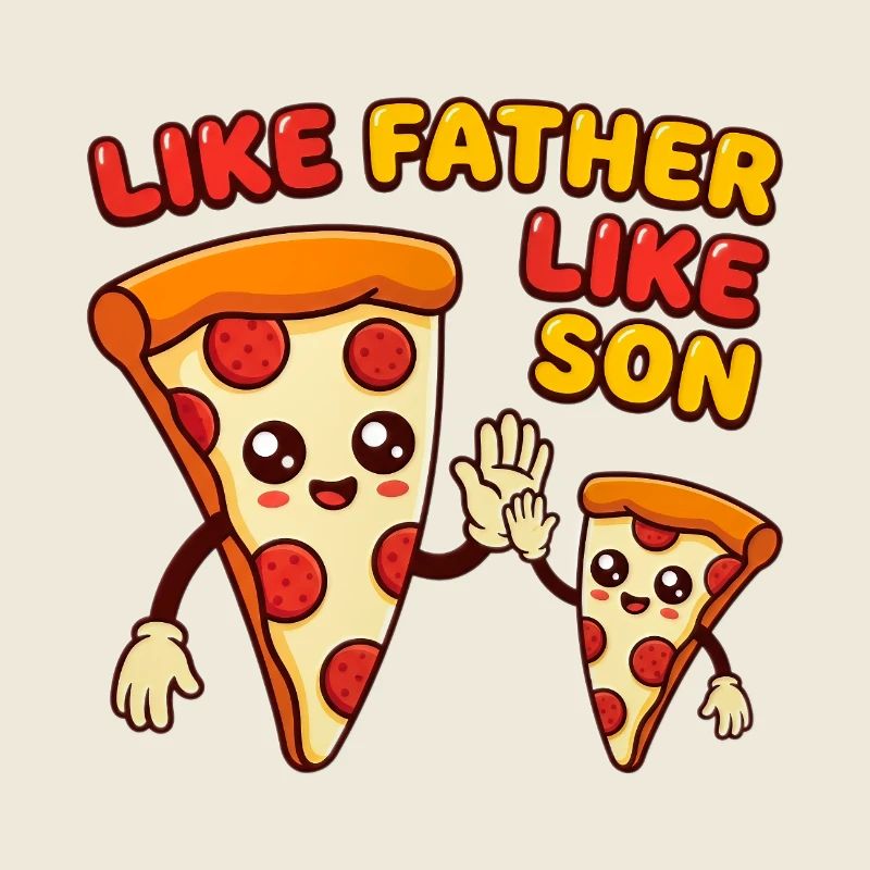 Pizza-Vater und Sohn