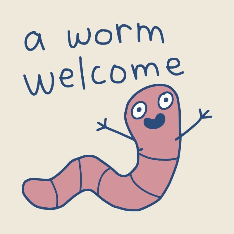 Friendly Worm Begrüßungsillustration