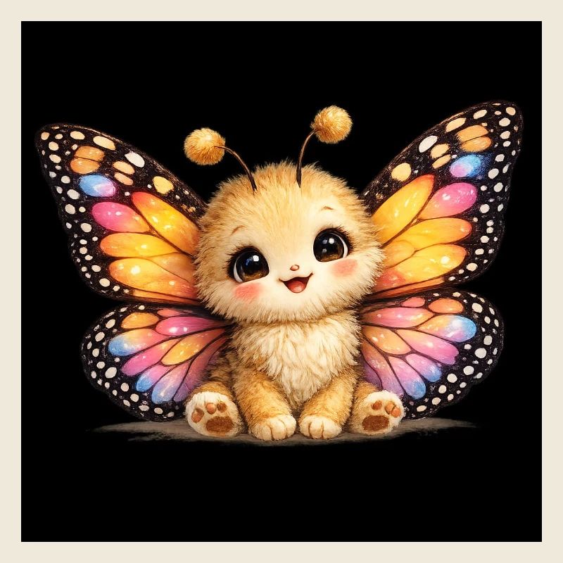 Bébé papillon avec ses ailes colorées