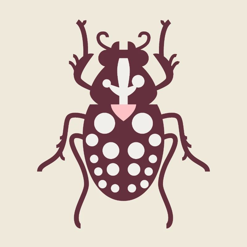 Polka Dot Insect l Entomology L Wine Red