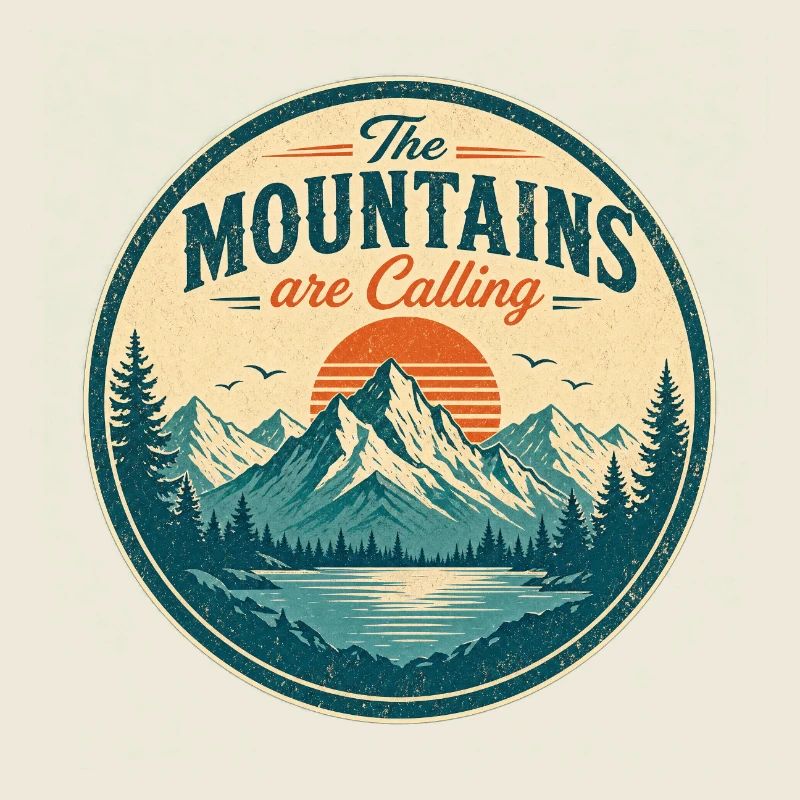 Die Berge – Retro-Design