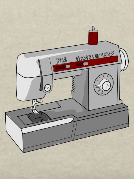 Seamless Sewing Machine Illustration