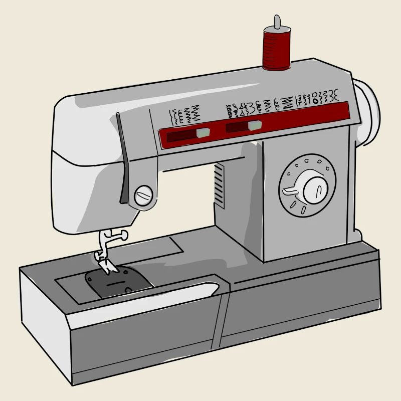 Seamless Sewing Machine Illustration
