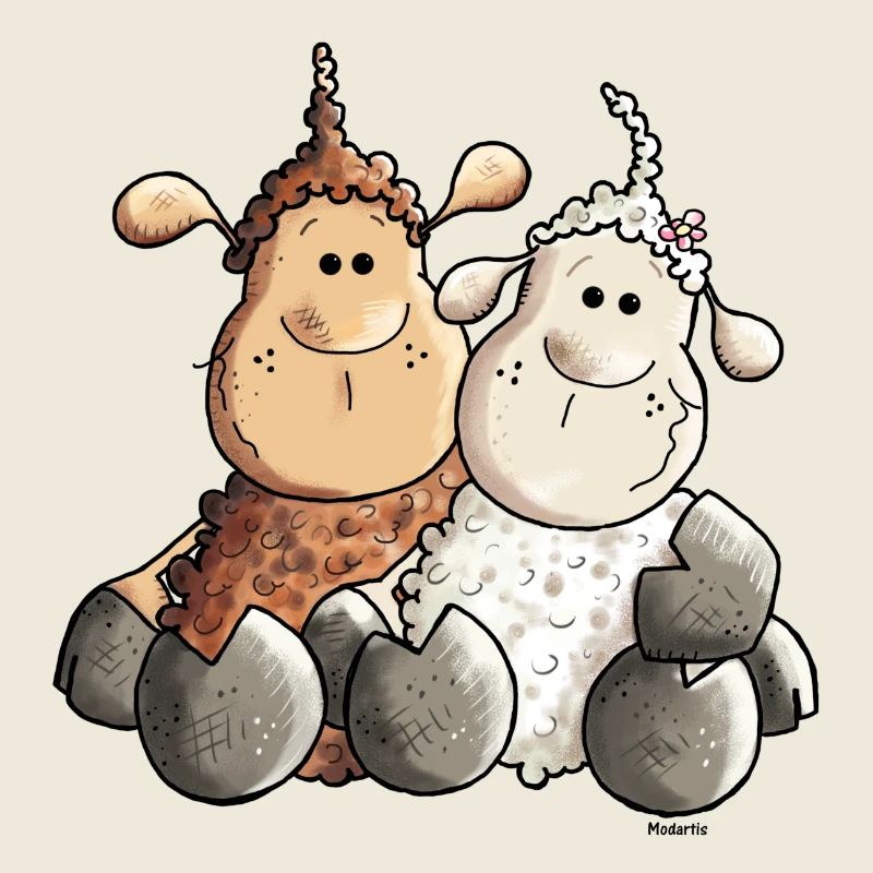 Funny Love Sheep