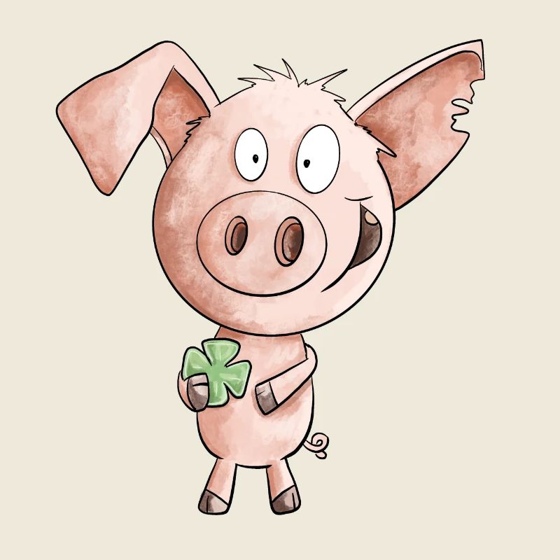 Le bonheur porc avec trèfle