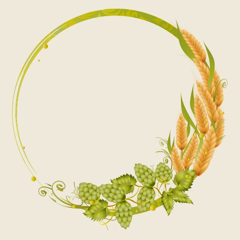 Houblon vert et céréales Cadre