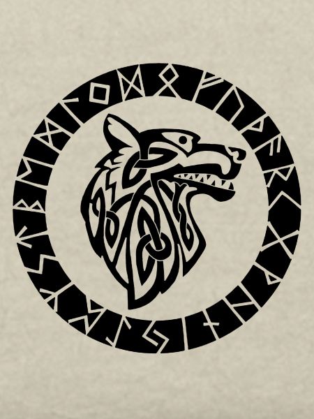 Wikinger-Emblem des schwarzen Wolfes
