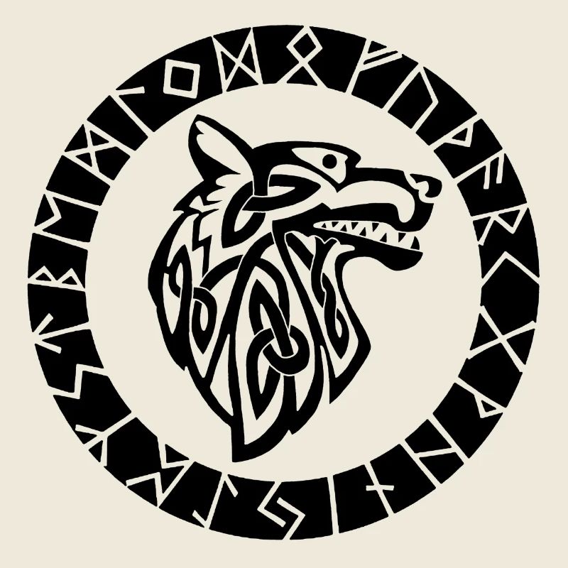 Emblème viking du loup noir