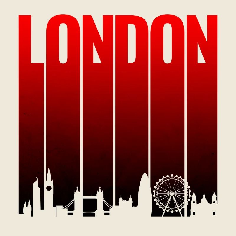 Dégradé rouge de la silhouette de Londres