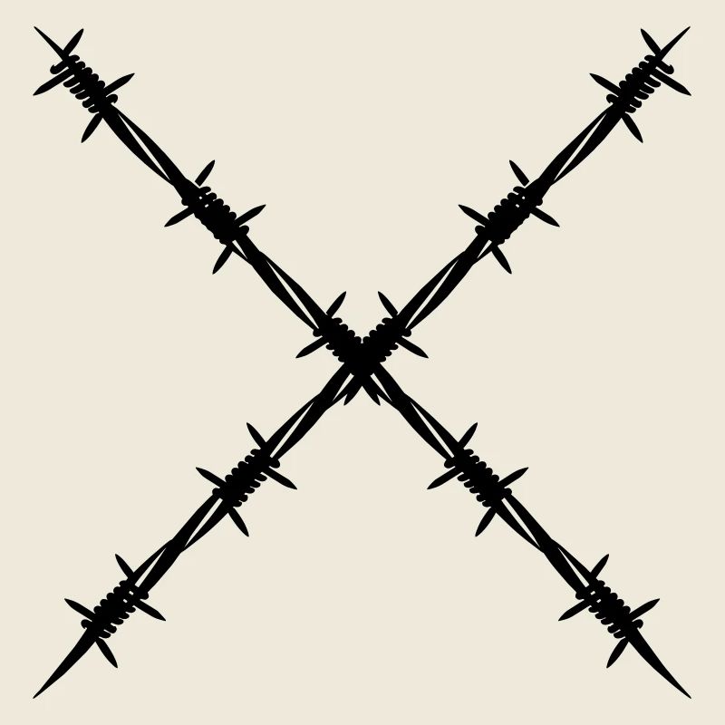 Barbed wire crossed