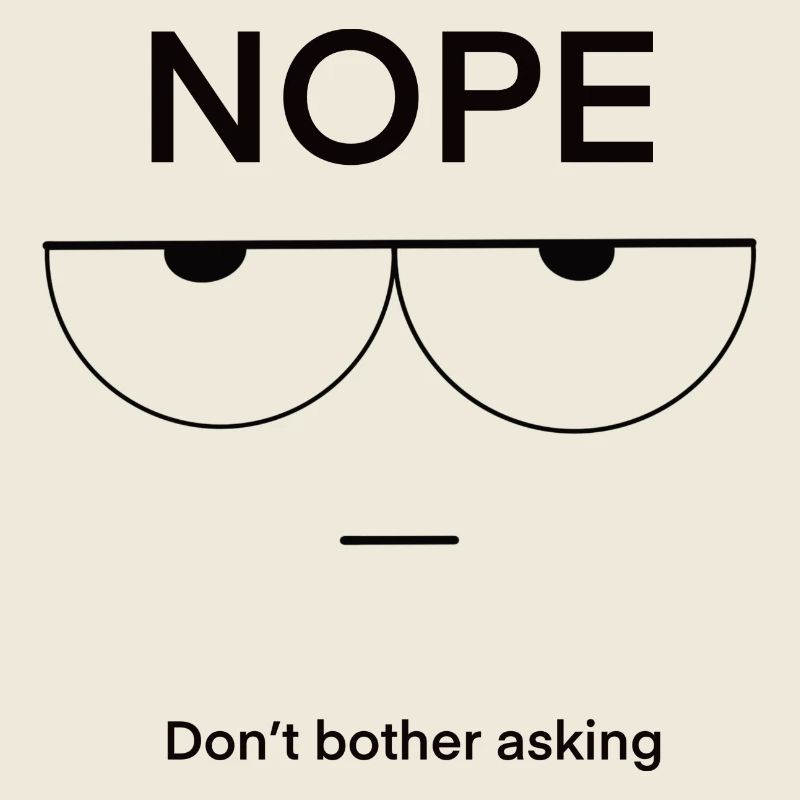 Nope Don't Bother Asking